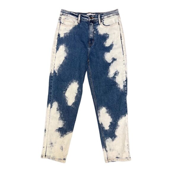 Cello High Waist Bleached Denim Mom Jeans Sz 13 Stretch Cowgirl Bohemian Country - Picture 9 of 11